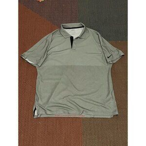 Nike Tiger Woods Collection Polo Shirt Mens Large L Gray Patterned Short Sleeve